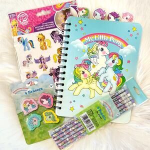 My Little Pony Notebook, Pencils, Erasers, & Pop-Up Stickers Journaling Bundle